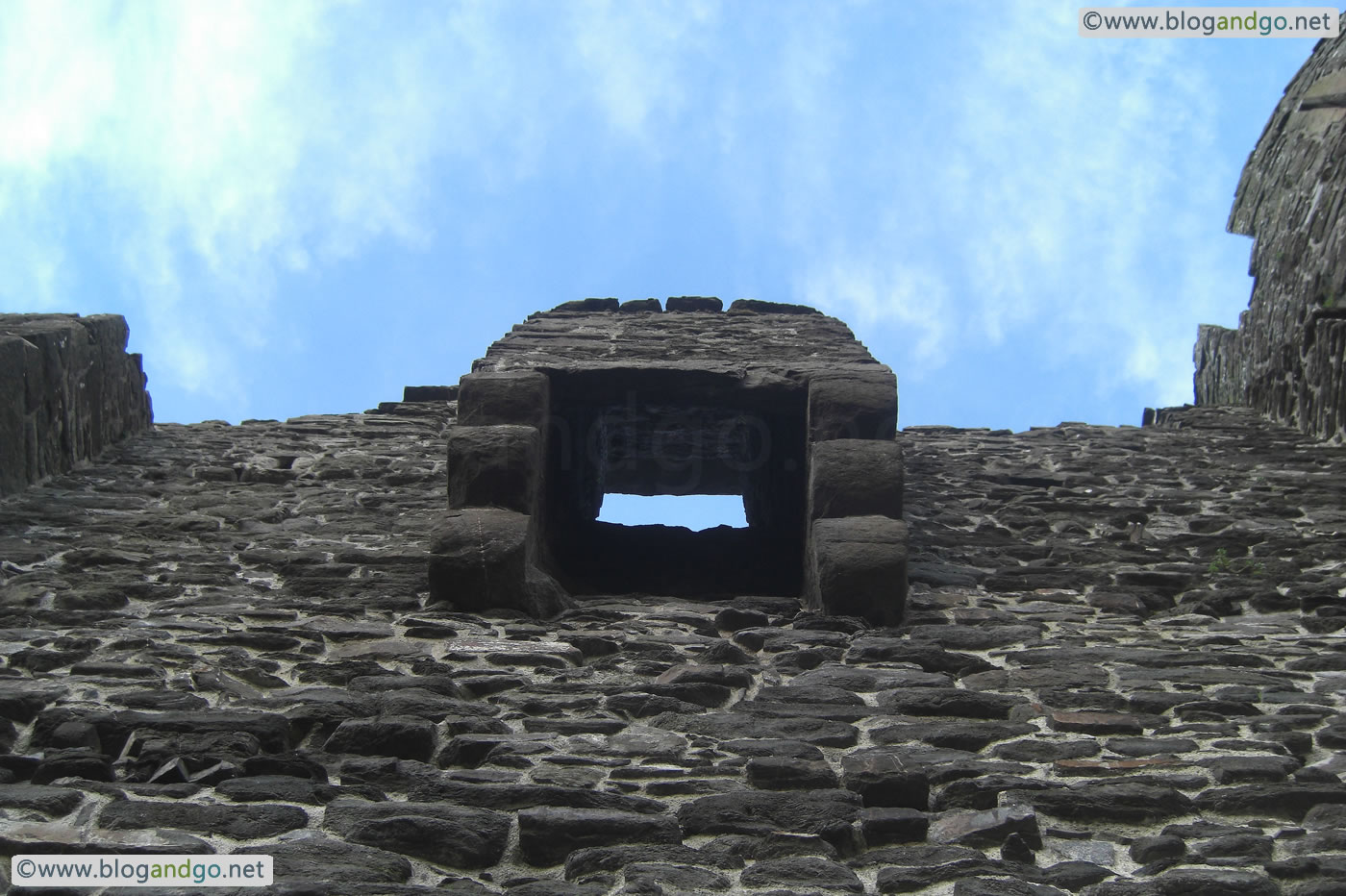 Conwy - Looking up a latrine shoot